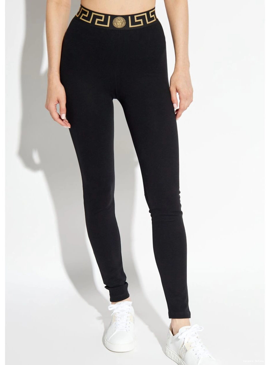 Cheap leggings Versace Greca-waistband high-waist Women 0825